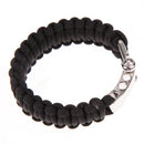 New Black ParaCord Rope Outdoor Survival Bracelet Camping Steel Shackle Buc