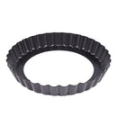 Round Aluminum Alloy Non Stick Loose Base Pie Tart Quiche Tin Black (6 Inch O2Y7