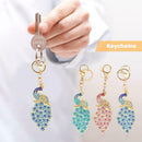 3pcs DIY Metal Full Special Shaped Diamond Painting Peacock Keychain Gift Decor