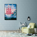 DIY Digital Oil Painting By Numbers Flower Boat Canvas Picture Decoration