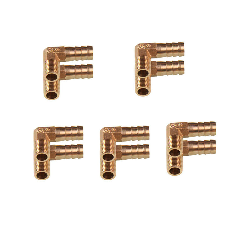10x 1/8 BSP To 6mm Brass 90 Degree Male Elbow Barbed Hose Tail Pipe Fittings