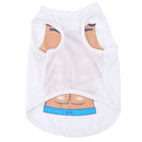 Pet Dogs Funny Cute Muscle Print White Bikini Beach T-Shirt Vest Clothes Size S
