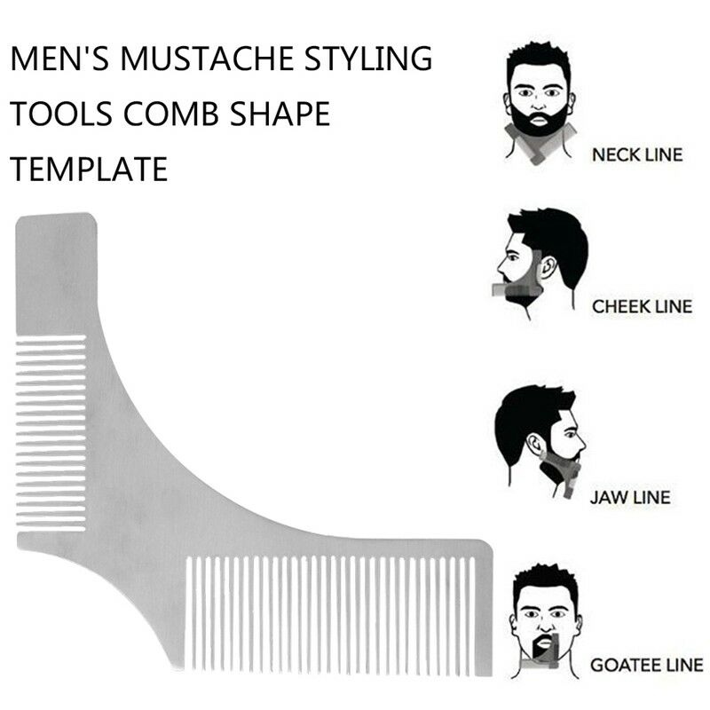 Stainless Steel Beard Styling Shaping Template Comb Facial Hair Tool M8E7