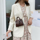 Elegant Leather Mini Shoulder Bags Women Chain Messenger Handbag (Coffee) A