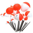 14Pcs Fishing Floats Fishing Accessory with White Red Sticks P3E1