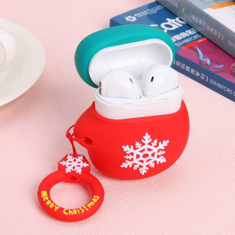Santa Claus Gloves Silicone Case Earbuds Scratch-resistant Container for AirPods