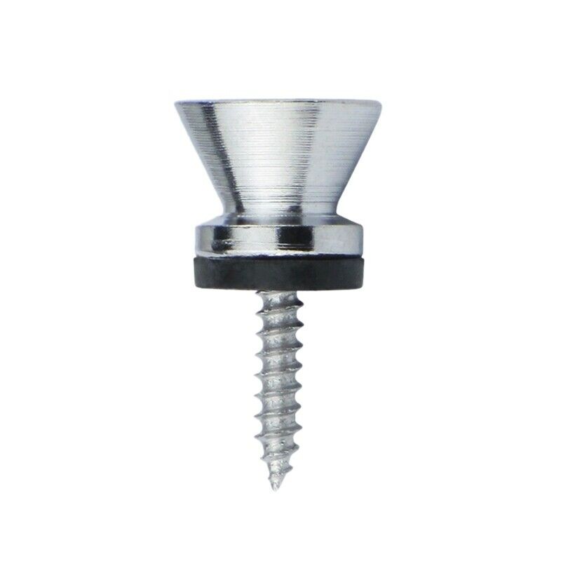 Guitar Bass Chrome Metal End Pin Strap Buttons Locks Cushion Screws (16Pcs)