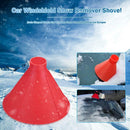 Cone Shaped Magic Car Windows Snow Remover Shovel Ice Scraper (14.5cm Red) A