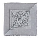 Set of 3 bandanas Paisley Man and Woman 57 x 57 cm White + light gray + pin