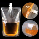 50X Stand up Clear Plastic Spouted Drink Bag Pouch Cruise Booze Reusable 500ML