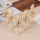 1Pc 12cm Nutcracker Puppet White Embryo Walnut Soldier Shaped Ornament- OZ