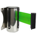 Queue Barriers Crowd Control Stainless Steel 5m Retractable Belt Green