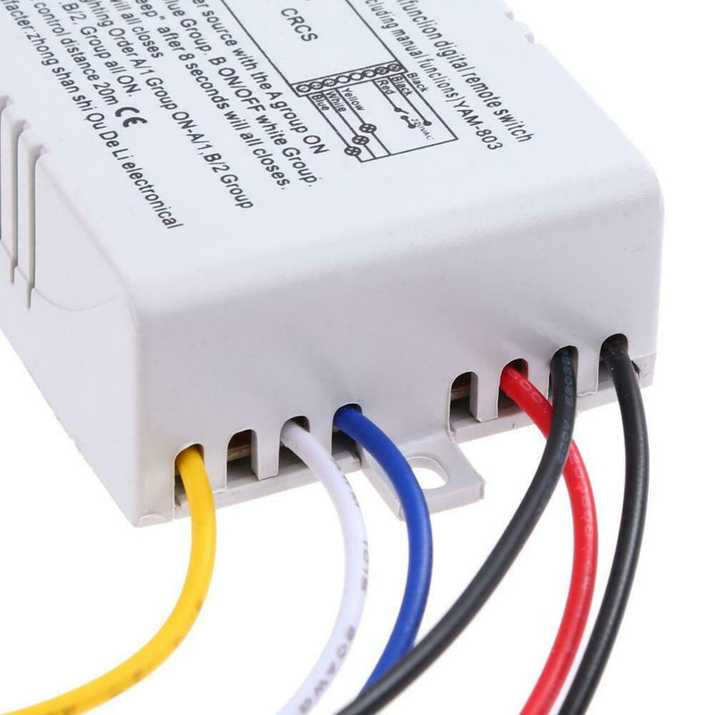 Wireless ON/OFF 3-Way 220V LED Lamp Remote Control Switch Receiver Transmitter