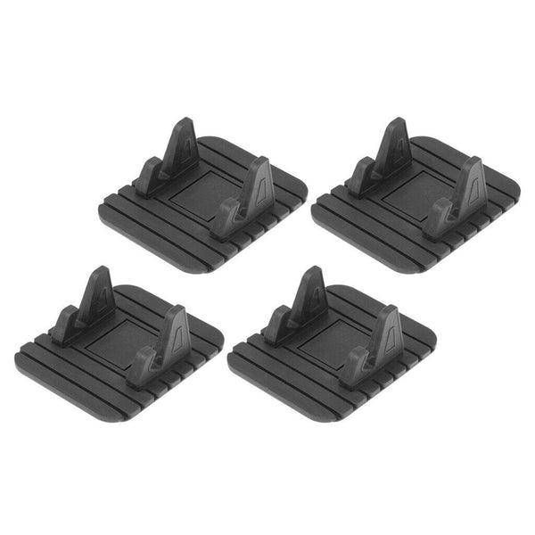 4pcs Durable Anti Shake Car Phone Stand Silicone Mat Holder Anti Slip Black