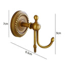 European Retro Copper Bathroom Toilet Hanging Clothes Coat Hat Double Hook
