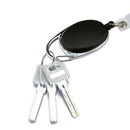2X Black Retractable Pull Key Ring Chain Reel ID Lanyard Name Tag Card Hold