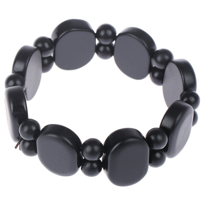 Hand Bracelet Natural Bianshi Beads Black stone Needle Women Men charm fash J Kw