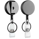 2pcs Heavy Duty Retractable Reel ID Badge Key Card Holder Keychain For Lanyards