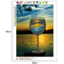 Sunset Wine Cup 5D Diamond Painting Embroidery DIY Cross Stitch Home Decor