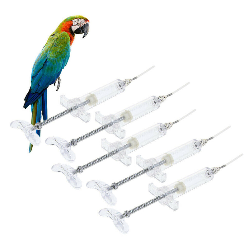 5Pcs Bird Feeding Syringe Baby Parrot Feeders Tool Birds Supplies 20ml