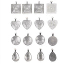 48 Pendant Trays Teardrop Bright Glass Cabochon Dome Tiles DIY Jewelry Making LJ