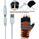 Unisex 5V 1 Pair Winter Knitted USB Electric Heat Thermal Gloves Black & White