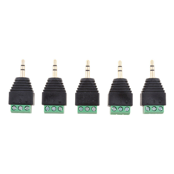 Pack of 10 3.5mm (1/8'') Stereo Audio Male to AV 3-Screw Terminal Female