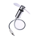 Mini USB Powered LED Cooling Flashing Real Time Display Clock Fan