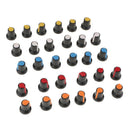 30 Pieces WH148 AG2 Potentiometer Knob Hat Yellow Orange Blue White Red 6MM