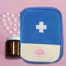Portable First Aid Emergency Medicine Storage Kit Bag Pill Organizer (Blue)