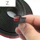 4M Z Shape Self Adhesive Car Truck Window Door Rubber Hollow Seal Weatherstrip