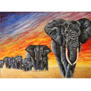 1X(5D Full Square Drill Diy Diamond Painting "Elephant" Handmade Embroidery