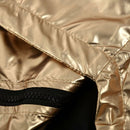 Women Spring Autumn Hoodie Long Sleeve Sweatshirt Golden PVC Raincoat Zippe P6Y6