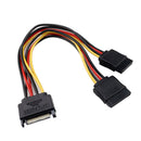 SATA Power Y Splitter Cable Adapter - M/F (Power Cable) 13cm. New Kit