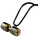 Dumbbell Pendant Bodybuilding Fitness Necklace Small Size Black Crossfit Ba