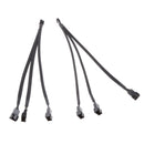 2pcs 4Pin PWM to 3x 3pin/4Pin Fan Splitter Power Cable Sleeved Braided Cord