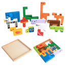Wooden Jigsaw Puzzle Board Wild Safari Animals Wooden Block Kids Educational