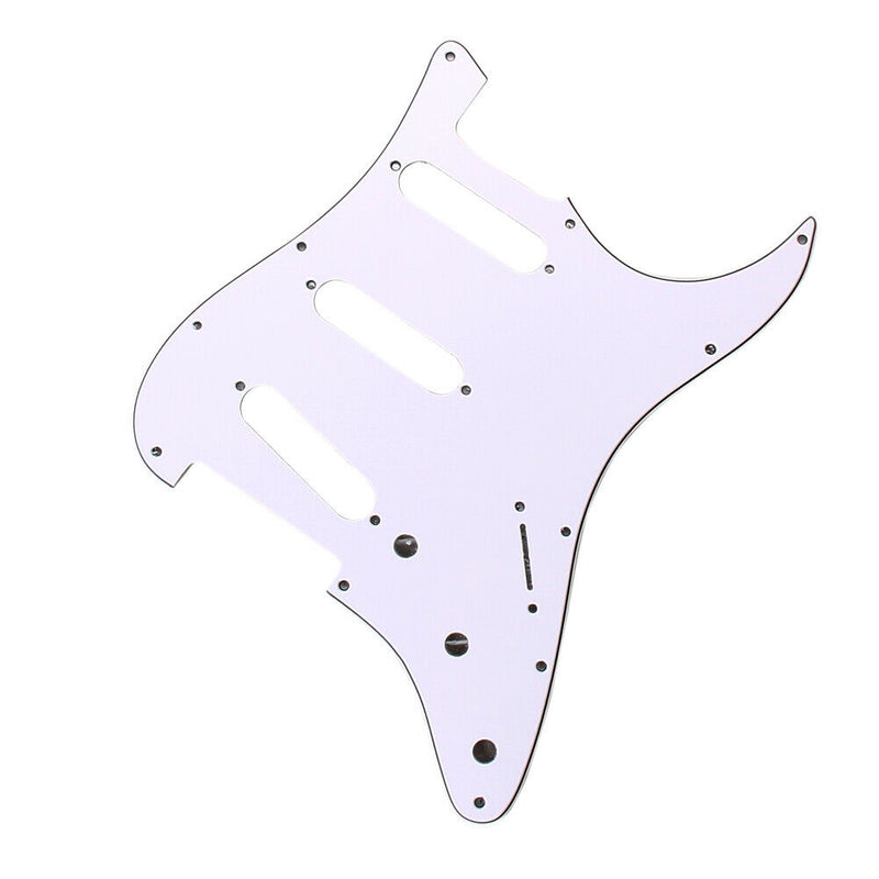 3Ply SSS 11 Holes Strat Electric Guitar Pickguard for FD (White) A