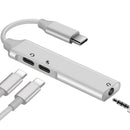 Type C Converter 3.5mm USB C Audio Earphone Jack PD Charging 3 in 1 Adapter