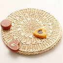 4 Pcs Natural Weave Placemats Round Braided Rattan Tablemats For Coasters,