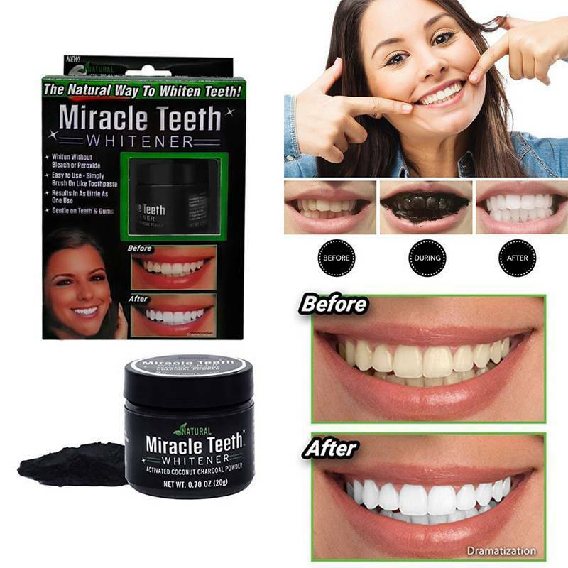 Black activated carbon teeth cleaning powder Miracle teeth Natural activity N6T6