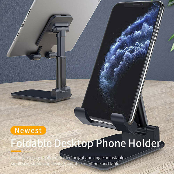Folding Cell Phone Stand Height Adjustable Aluminum Alloy Desk Table Holder