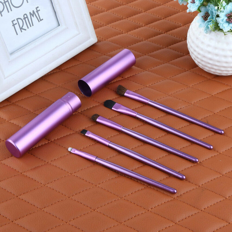 Stylish Eye Makeup Brushes Set Eyeshadow Eyebrow Tool  Round Can Packed A