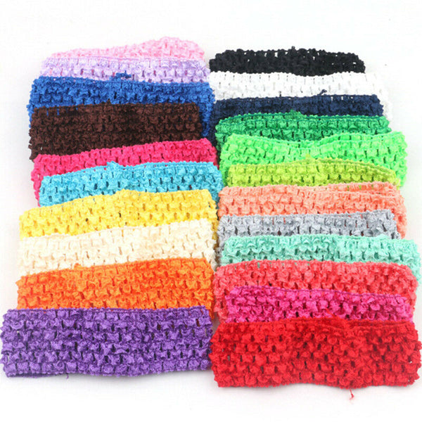 10x 1.5inch Crochet Tube Top Tutu Elastic Waistband Headband Hair band -Q