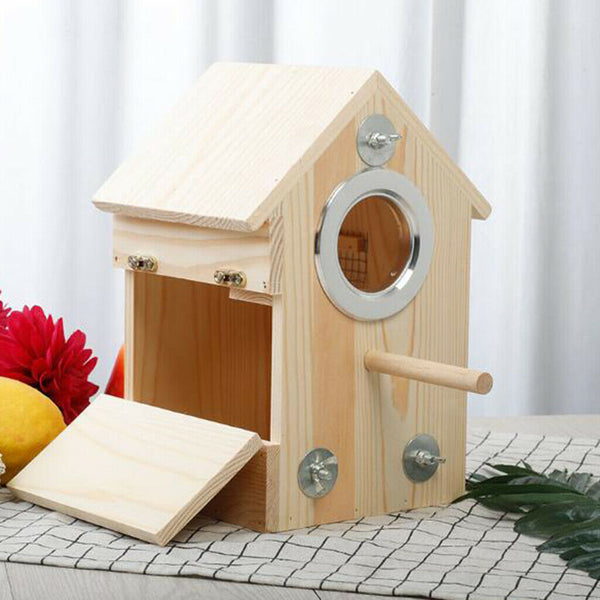 Bird Nests Box for Cages Parakeet Breeding Box Wood Budgie House for Lovebird
