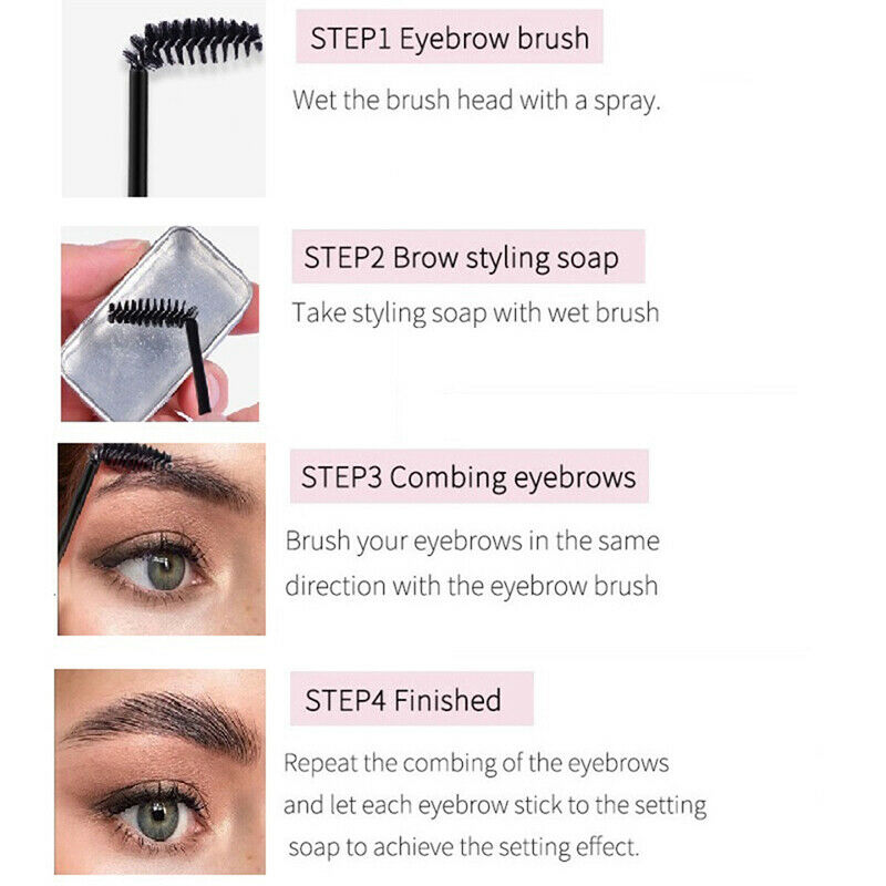 Eyebrow Shaping Soap Long Lasting Eye Brow Makeup Styling Gel Wax with BrushFD