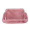 Women Plush Messenger Bag Big Capacity Fluffy Shoulder Handbags (Pink)