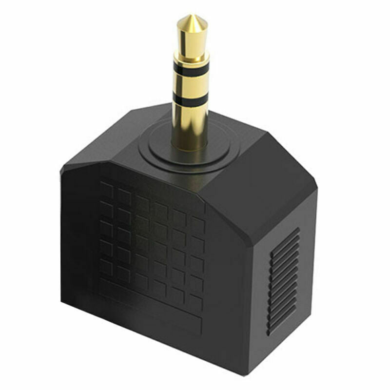 Audio Double Jack Plug Headphone Y Splitter 1 Male Adapter to AUX Female BI V2L5