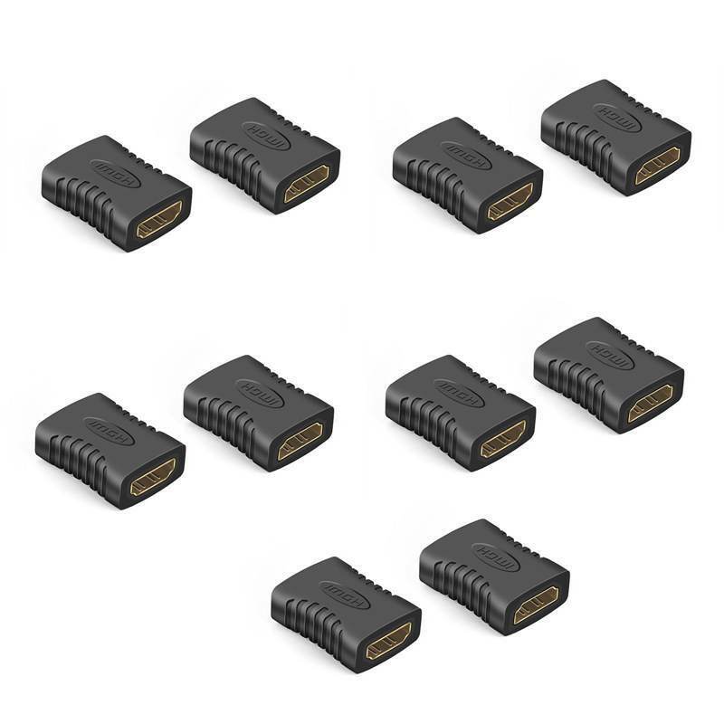 10Pcs Hdmi Female To Female Coupler Extender Adapter Connector F F For Hdtv Y7X1