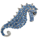 Retro Women Crystal Animal Sea Horse Men Brooches
